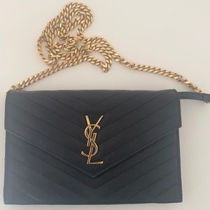 Small YSL Envelope Flap Wallet on Chain
